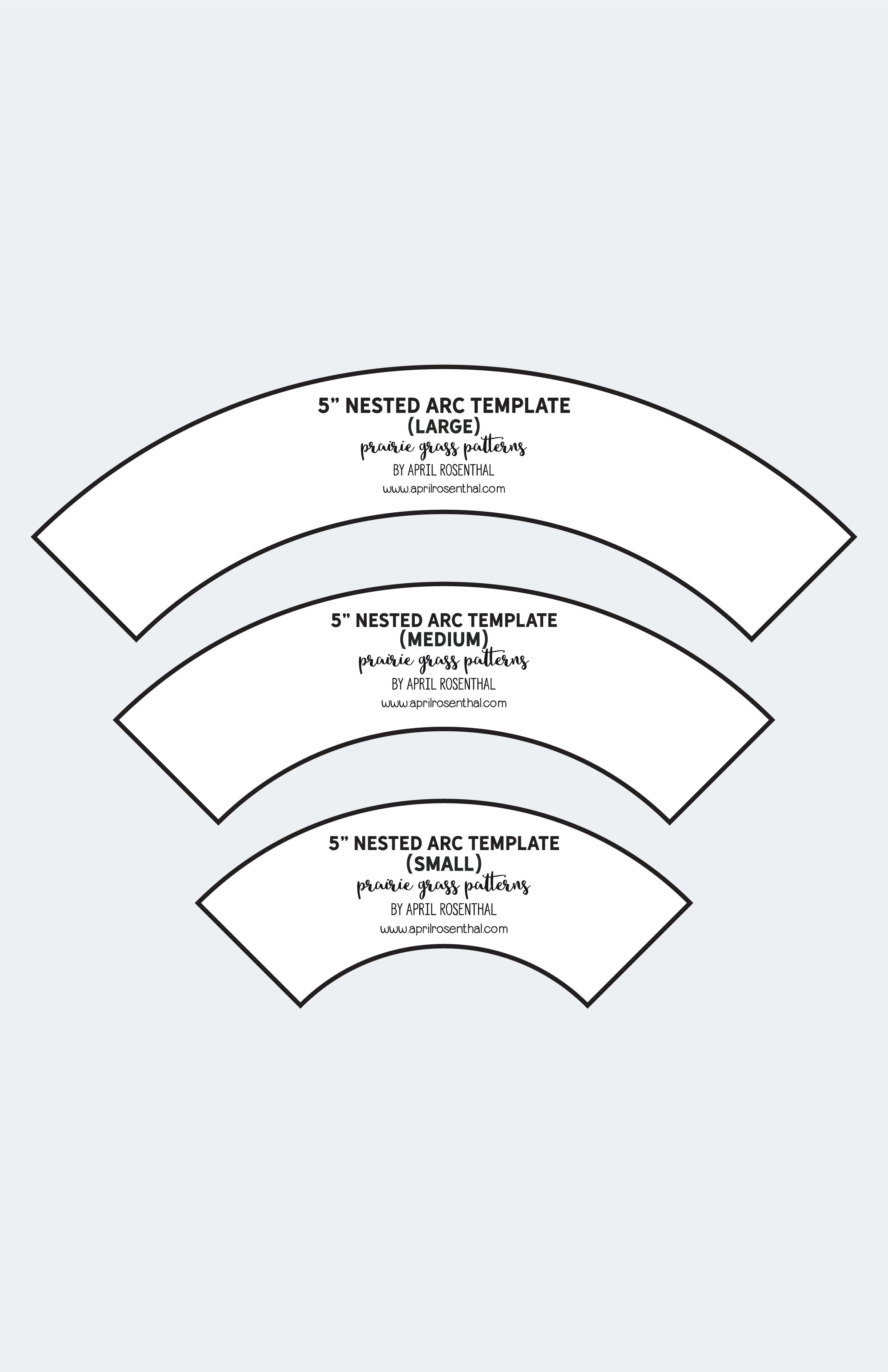 5" Nested Arc Templates Prairie Grass Patterns 5" Nested Arc Templates Prairie Grass Patterns
